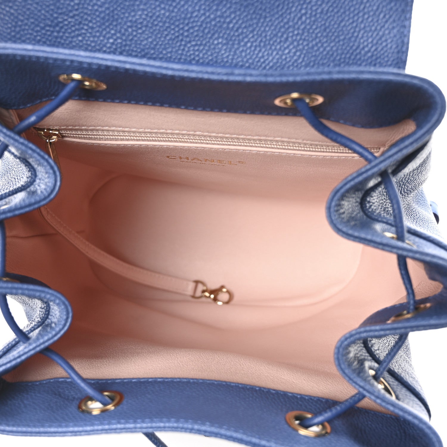 Chanel Caviar Quilted Backpack Blue 5 of 9
