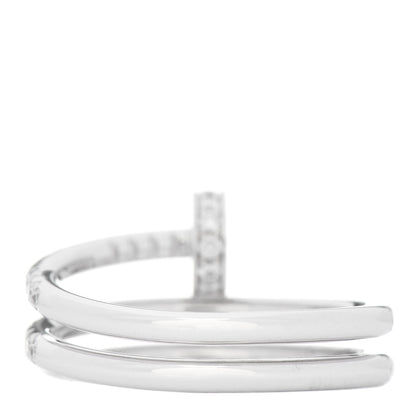 Cartier 18K White Gold Diamond Double Juste Un Clou Paved Ring 51 5.75 3 of 6