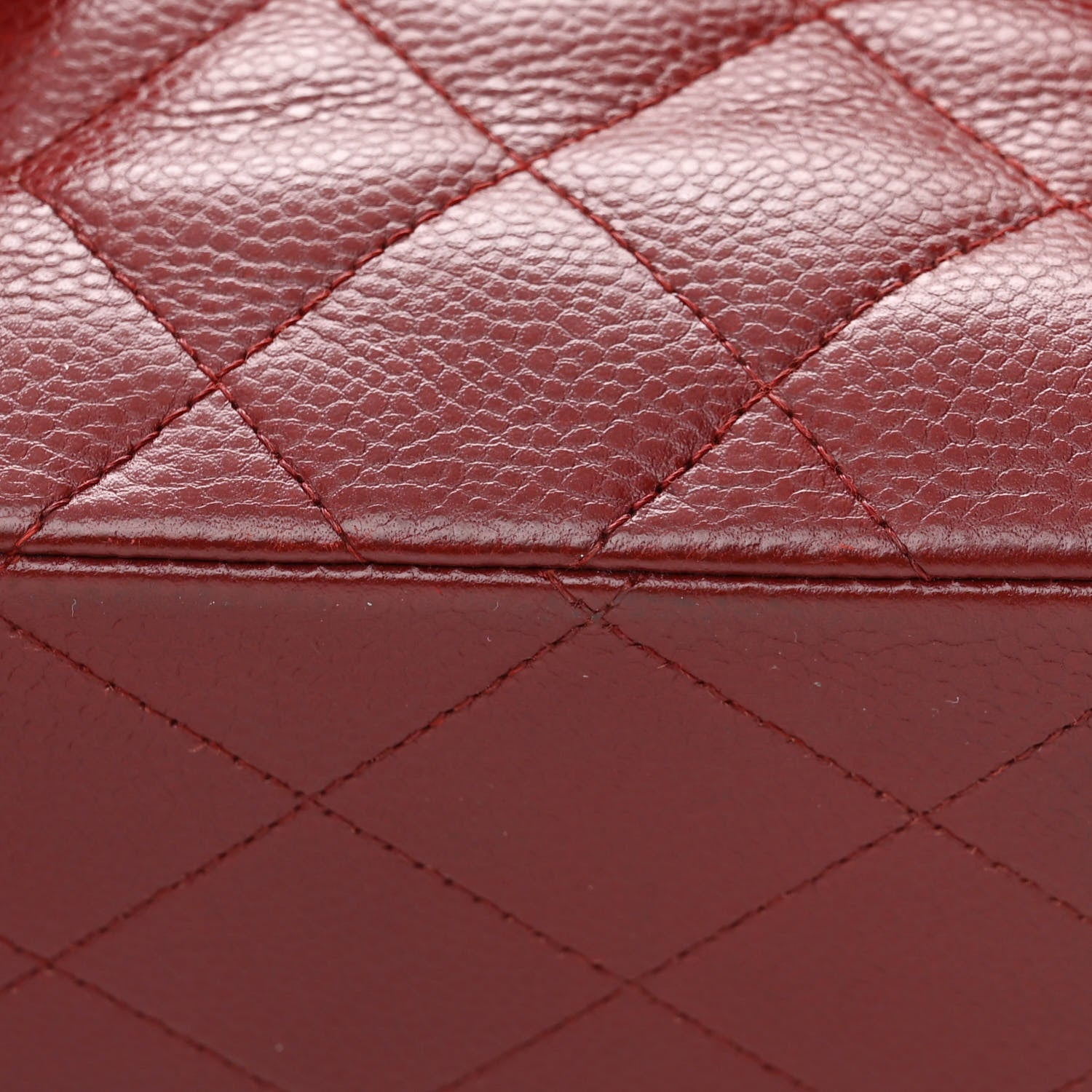 Chanel Caviar Quilted Jumbo Double Flap Dark Red 12 of 14