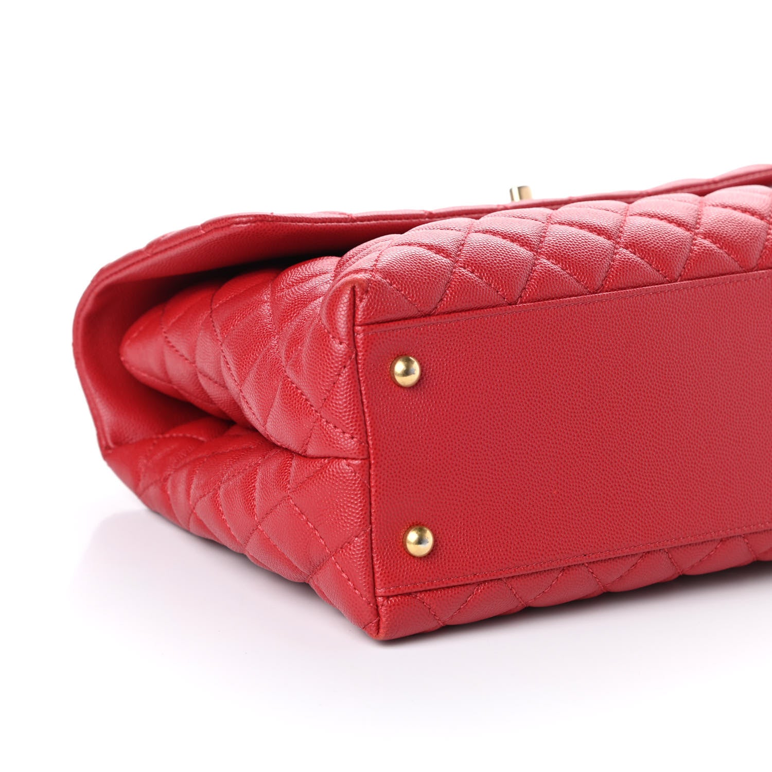 Chanel Caviar Quilted Medium Coco Handle Flap Red 9 of 10