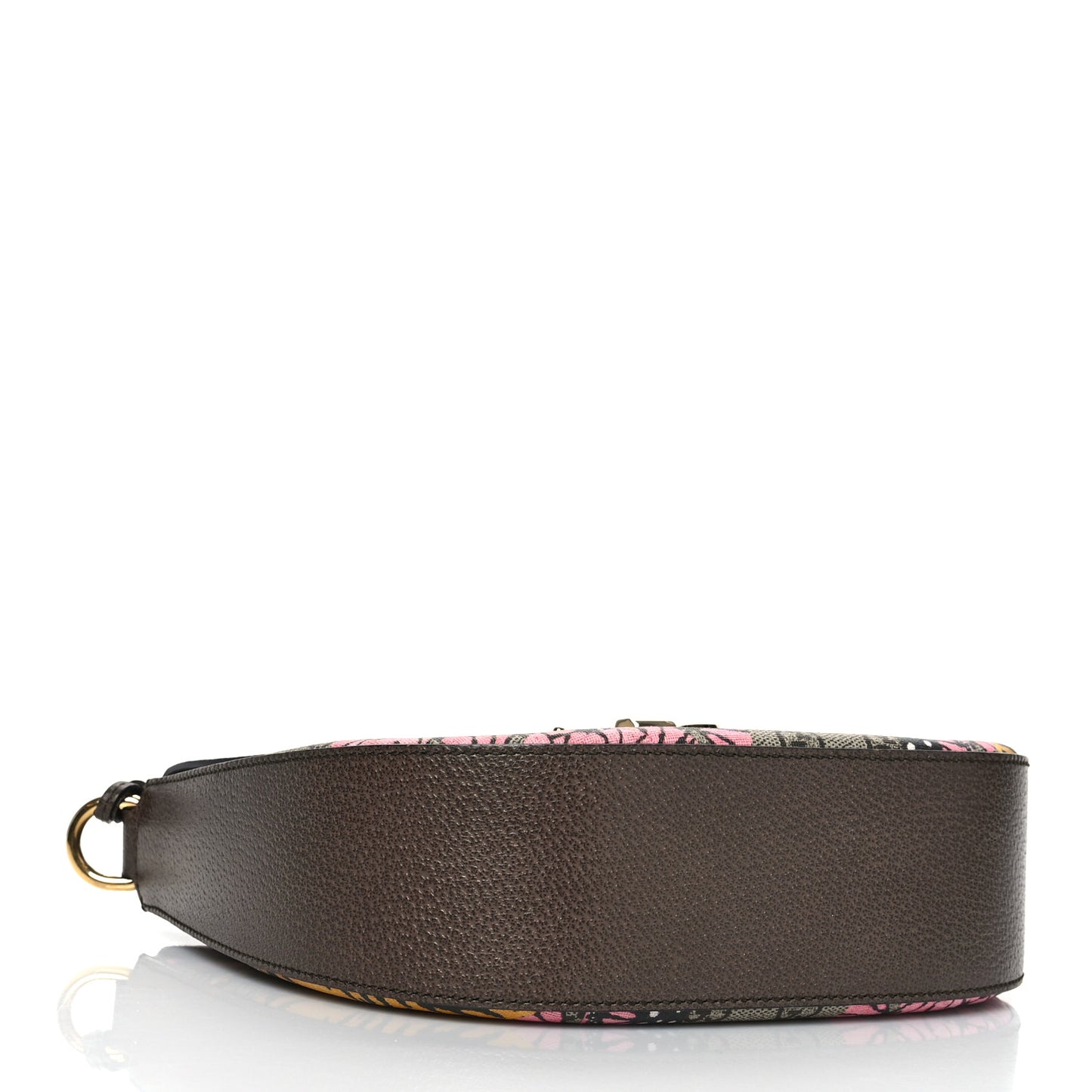 GG Supreme Monogram Bengal Web Medium Padlock Messenger Shoulder Bag Beige Pink