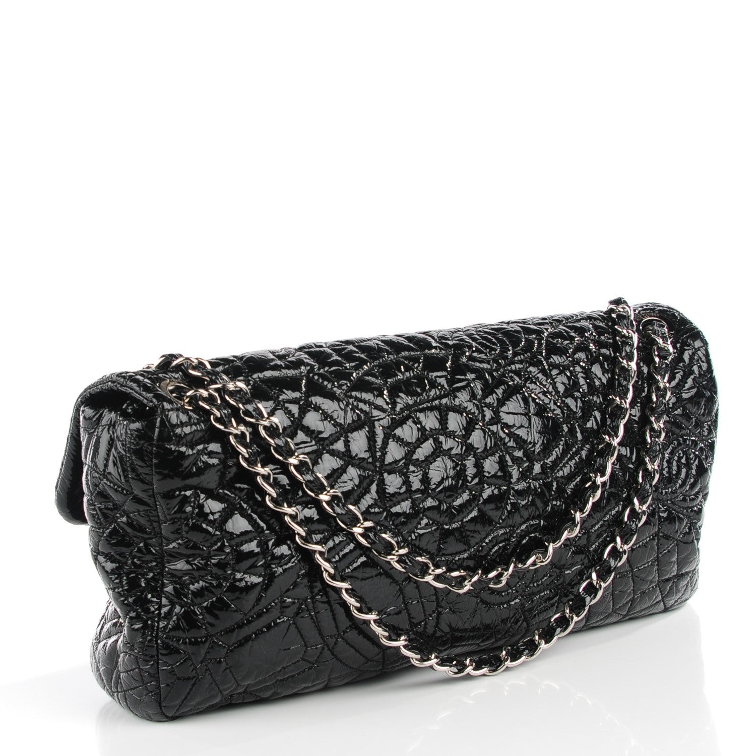 Chanel Vinyl Graphic Edge Flap Black 3 of 7
