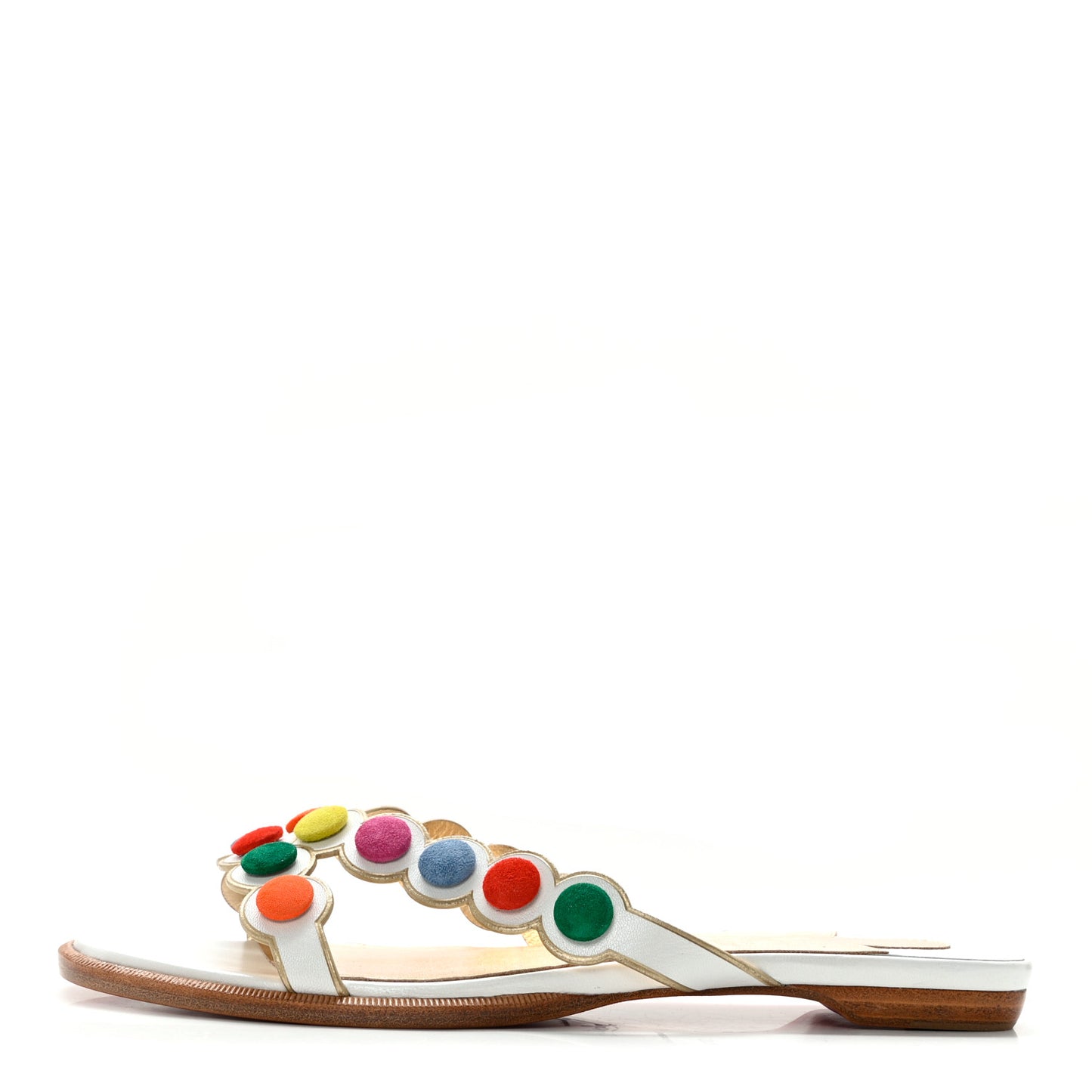 Kid Suede Smarta Flat Sandals 37.5 White Multicolor