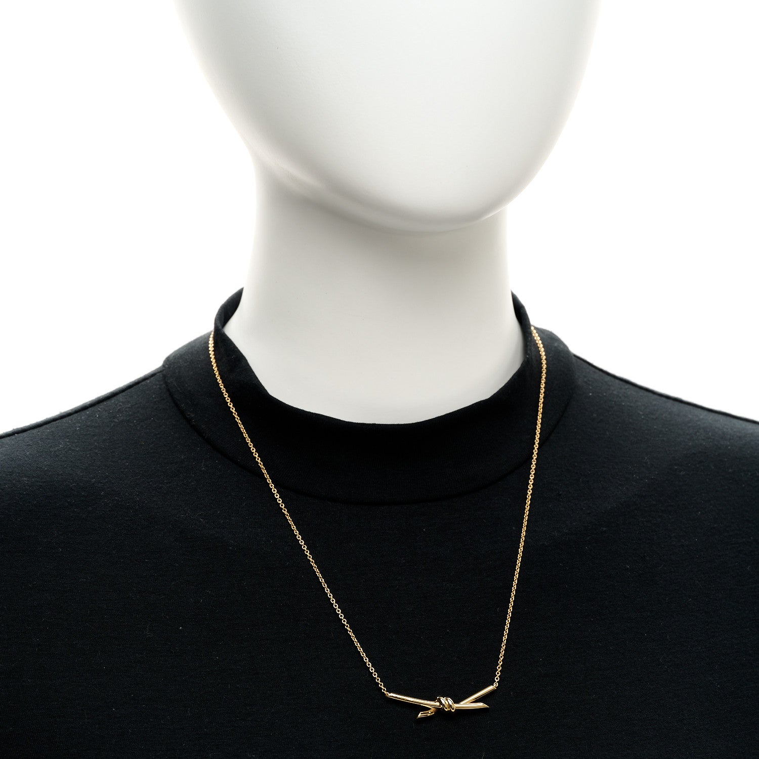 Tiffany 18K Yellow Gold Knot Necklace 2 of 6