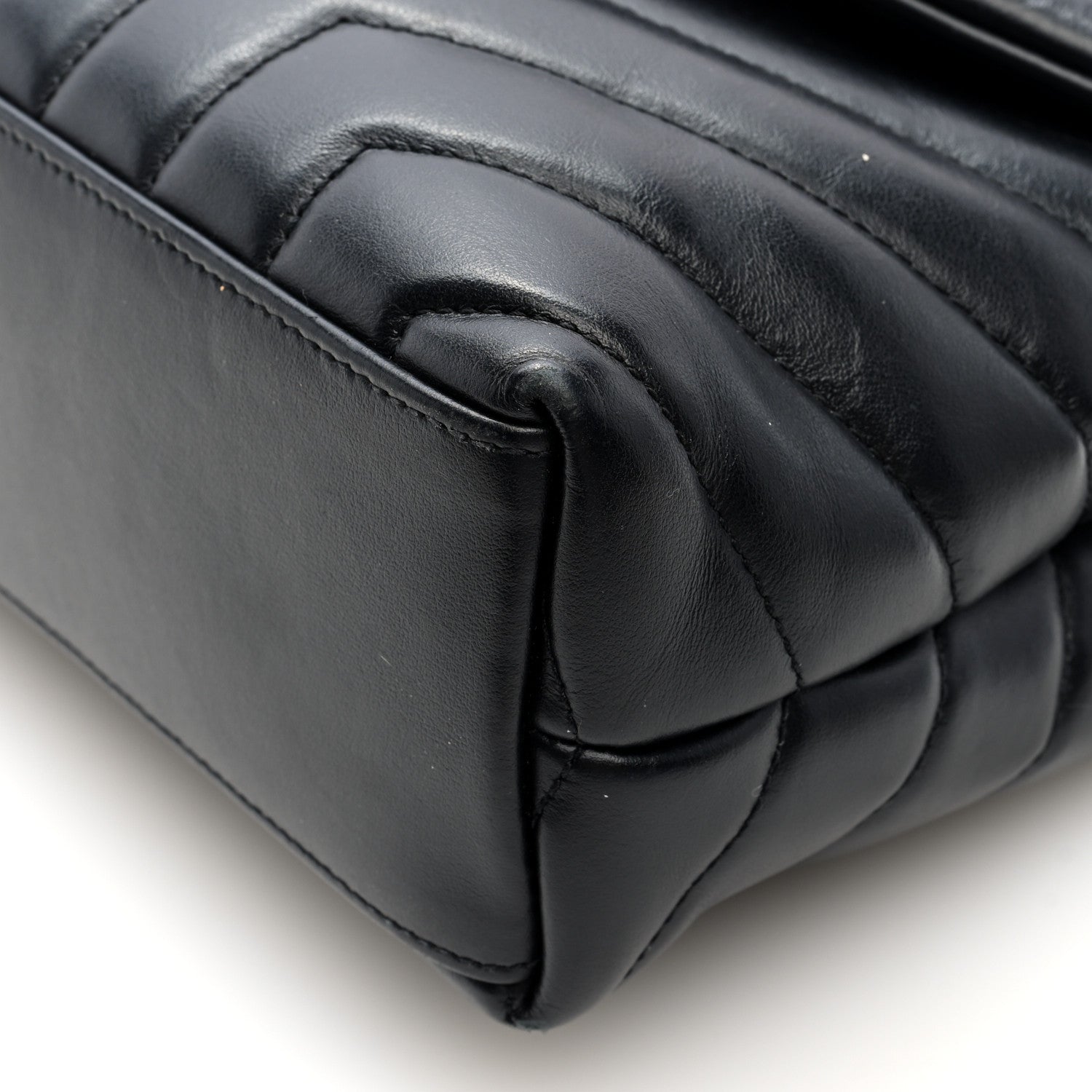 Saint Laurent Calfskin Y Quilted Monogram Small Loulou Chain Satchel Black 9 of 9