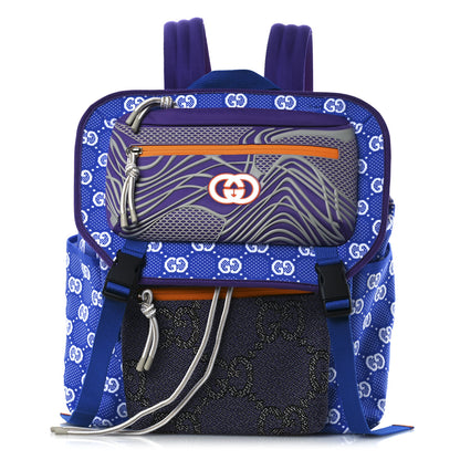 Gucci Jersey GG Monogram All Over Pan Sport Double Buckle Backpack  Blue Multicolor 8 of 12