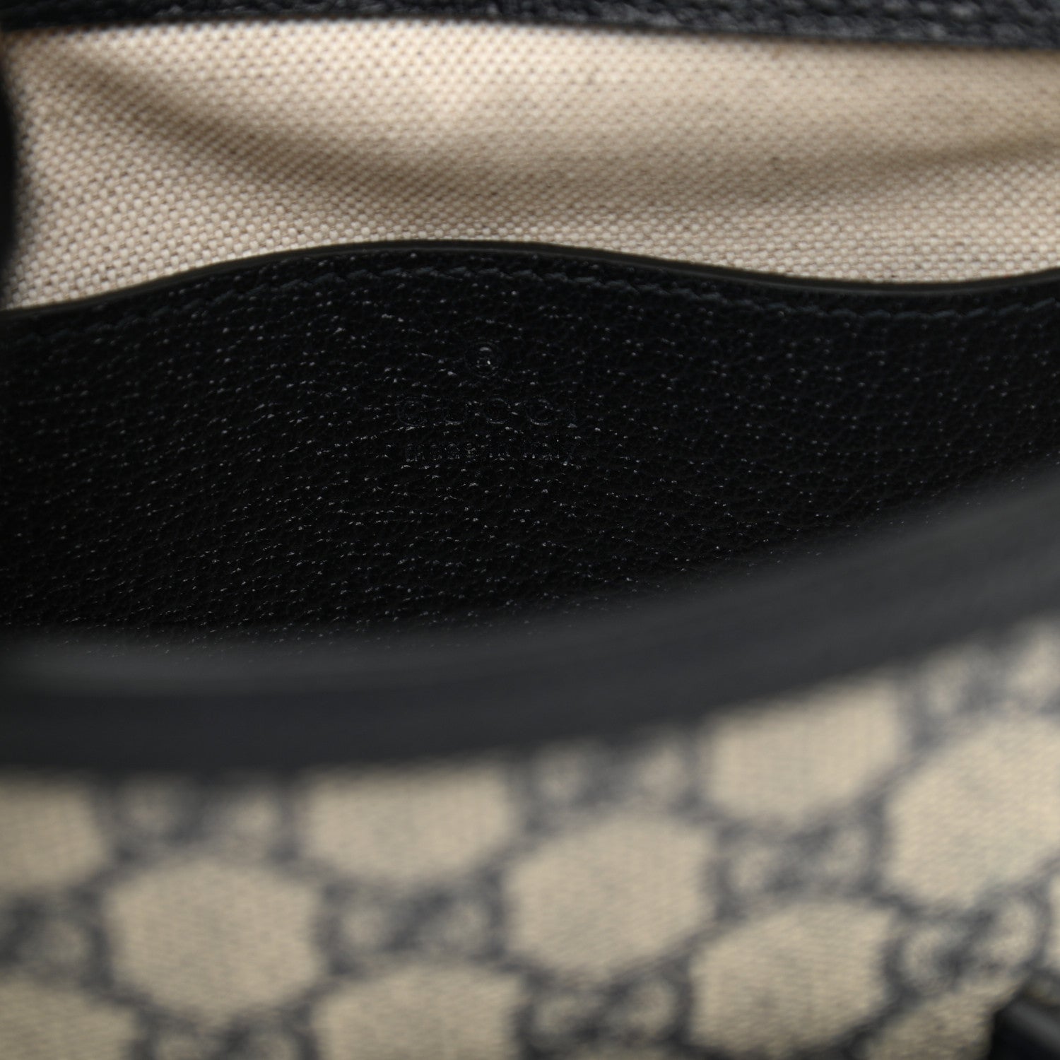 Gucci GG Supreme Monogram Textured Dollar Calfskin Web Mini Horsebit 1955 Shoulder Bag Beige Blue 6 of 10