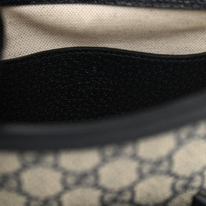 Gucci GG Supreme Monogram Textured Dollar Calfskin Web Mini Horsebit 1955 Shoulder Bag Beige Blue 6 of 10