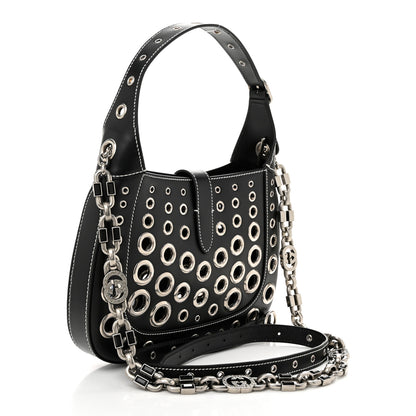 Gucci Calfskin Ha Ha Ha Jackie 1961 Eyelet Hobo Black 3 of 10