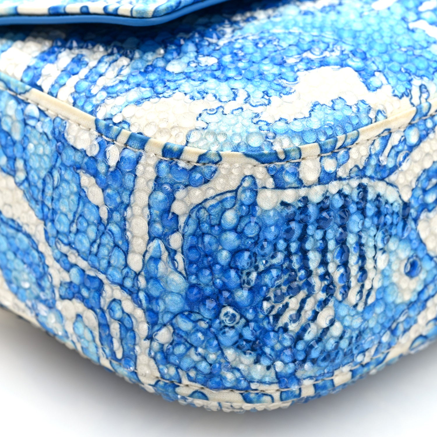 Versace Satin Crystal Barocco Underwater Medusa Mini Bag White Blue 8 of 10
