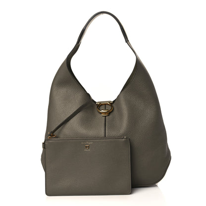 Salvatore Ferragamo Calfskin Margot Hobo Grey 1 of 10