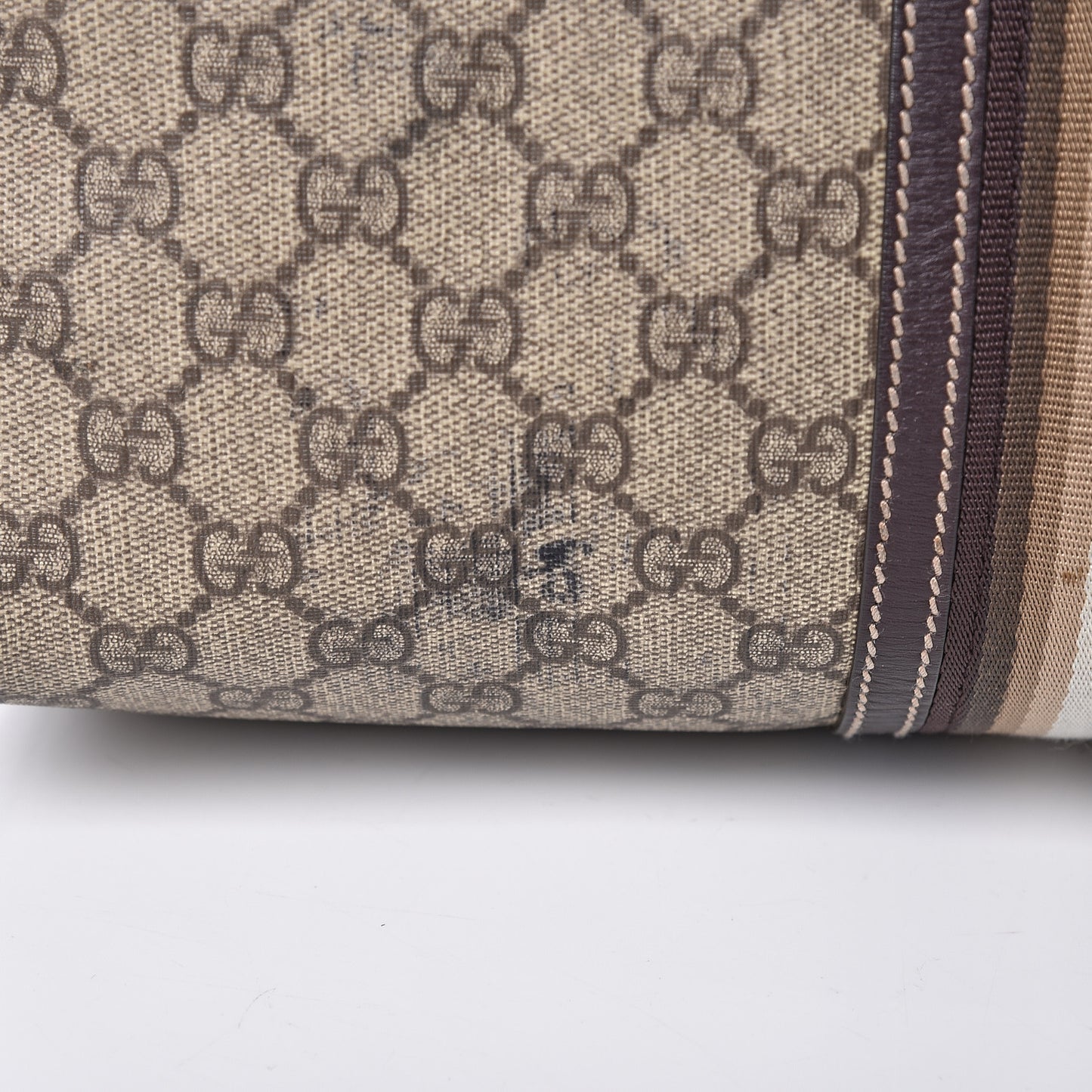 GG Plus Monogram Web Medium Joy Boston Dark Brown