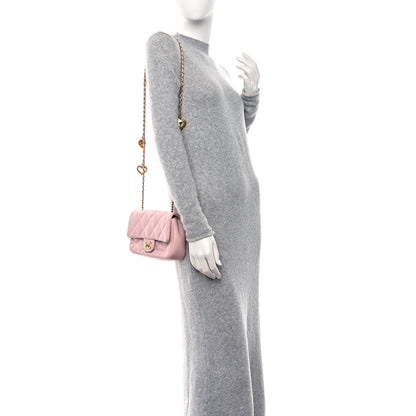 Chanel Lambskin Quilted Mini Heart Charms Flap Light Pink 2 of 11