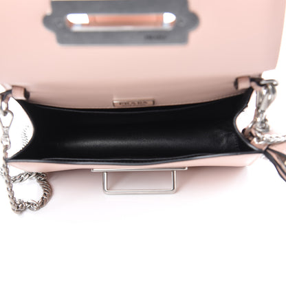 Prada Spazzolato Soft Calf Cahier Chain Wristlet Clutch Pesca 6 of 9