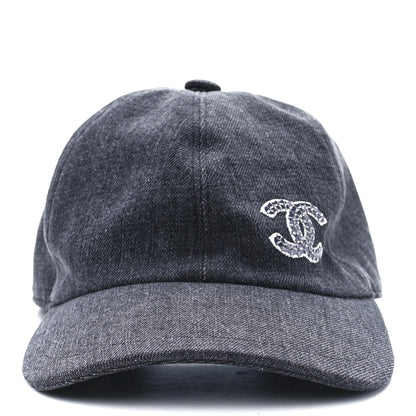 Chanel Cotton Sequin CC Cap Hat Black 2 of 7