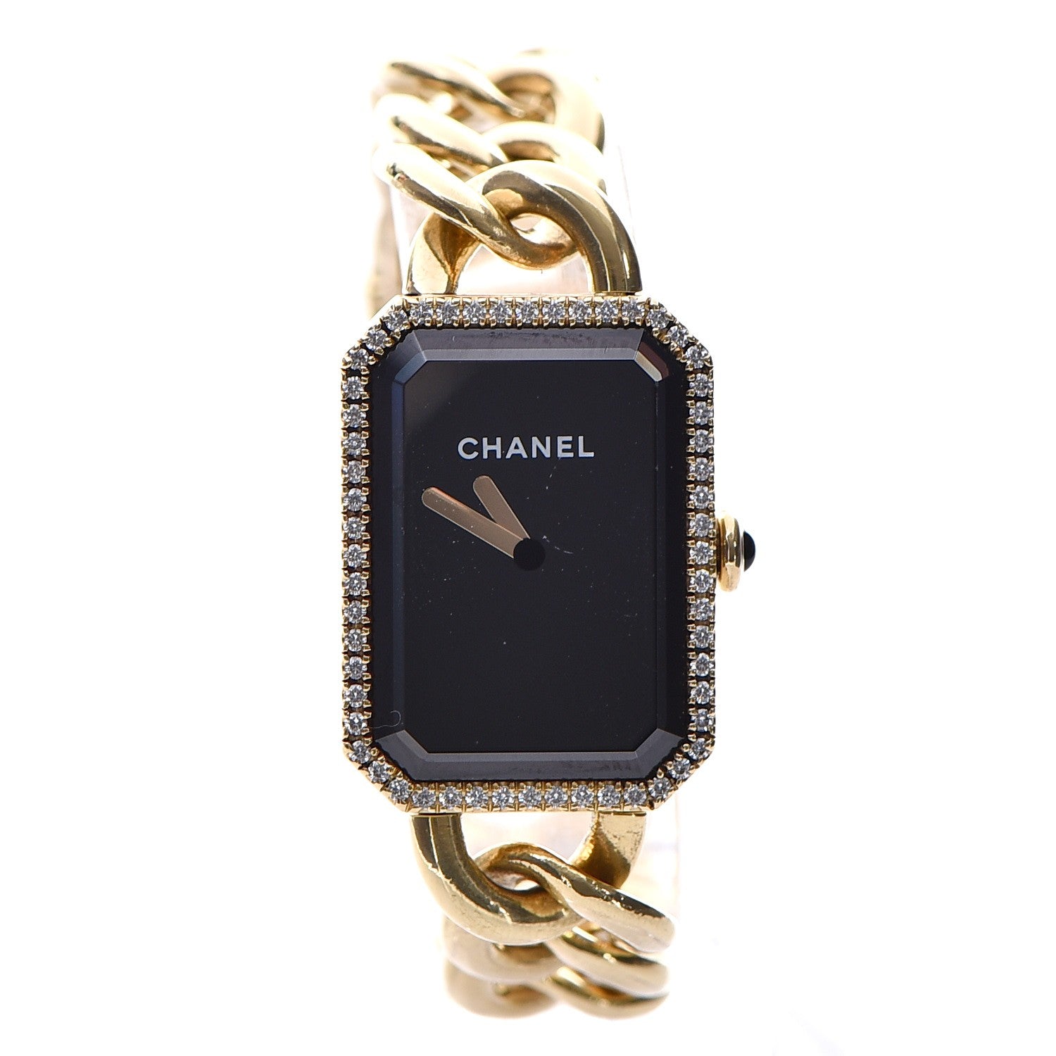 Chanel 18K Yellow Gold Diamond Bezel 20mm Chain Premiere Quartz Watch 1 of 7