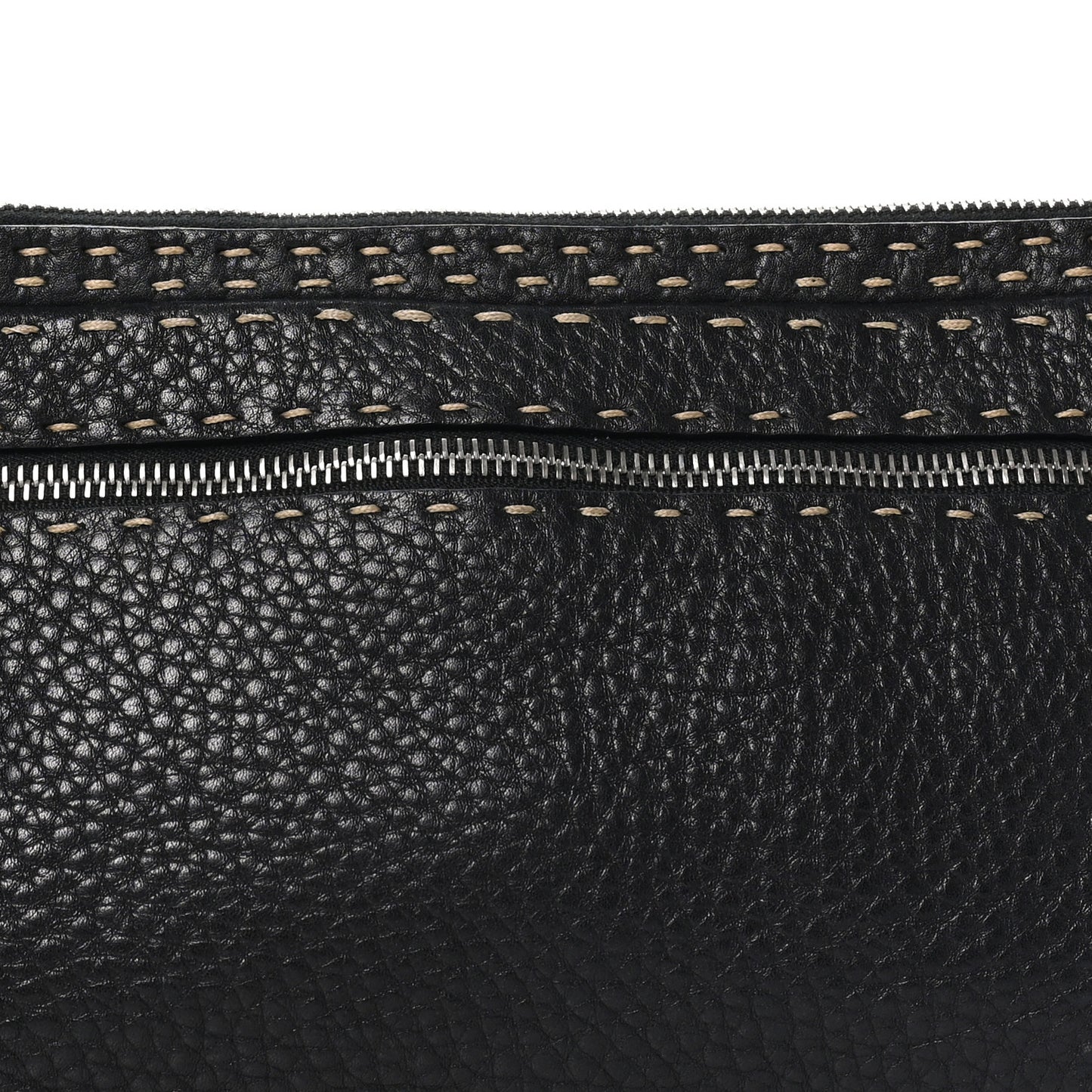 Calfskin Romano Selleria Chain Shoulder Bag Black