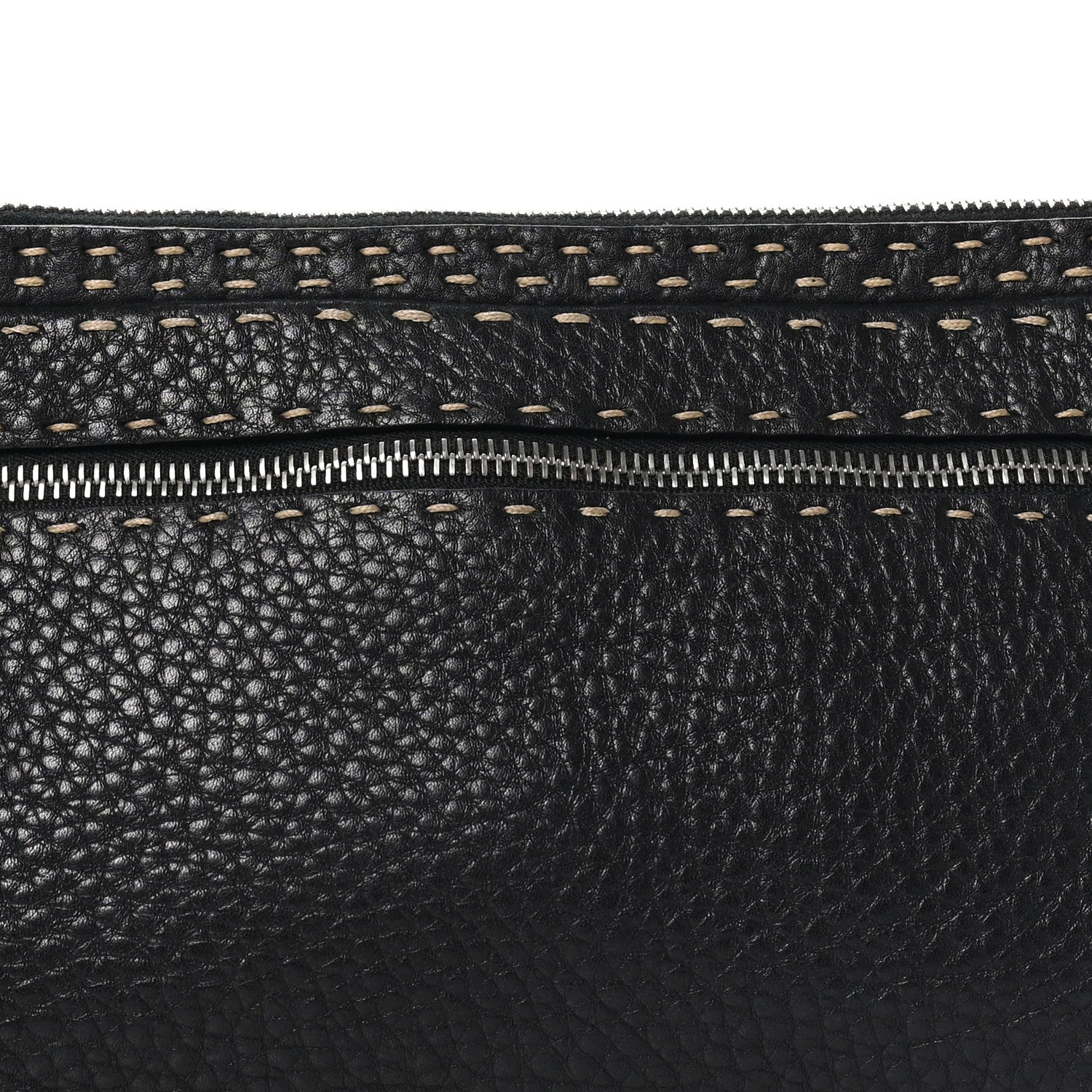 Fendi Calfskin Romano Selleria Chain Shoulder Bag Black 6 of 9
