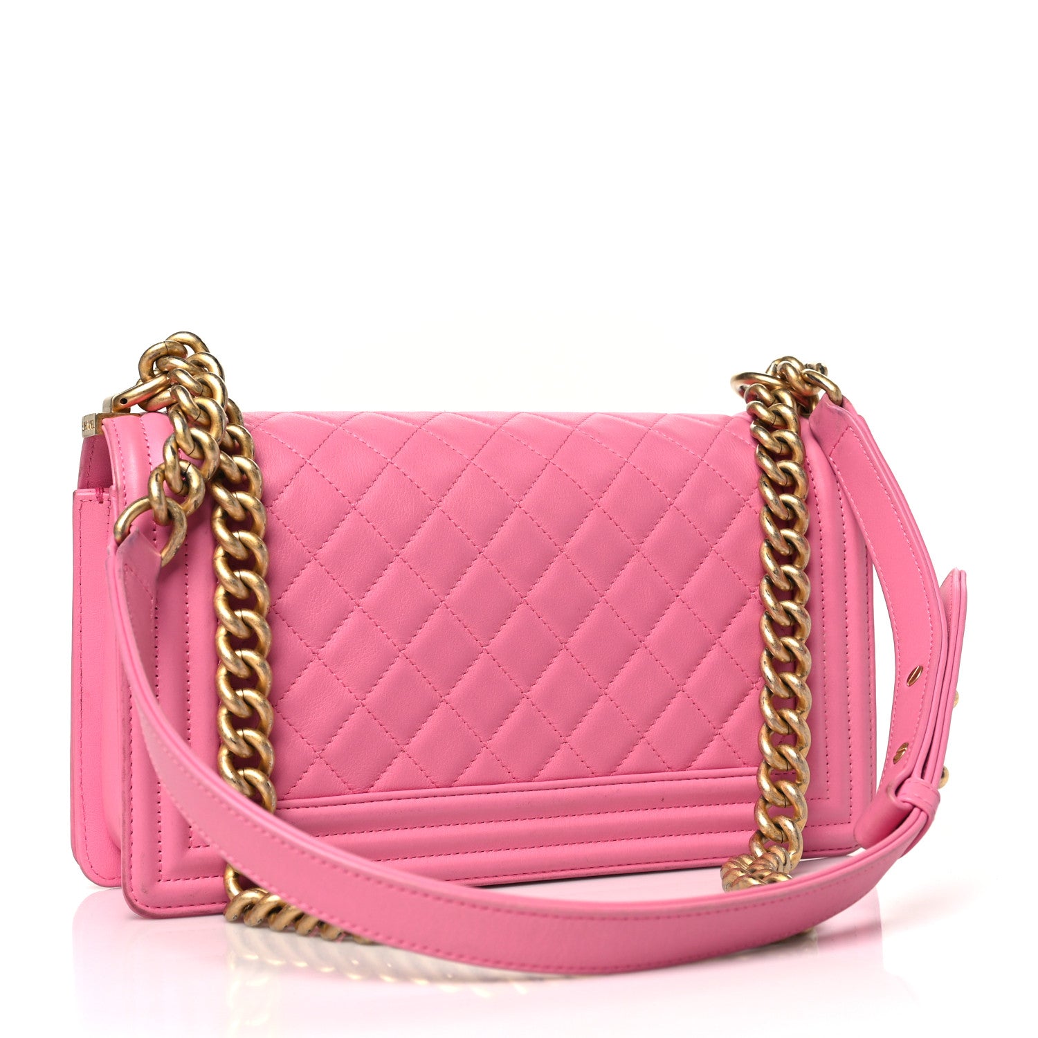 Chanel Calfskin Quilted Medium Boy Flap Pink 3 of 17