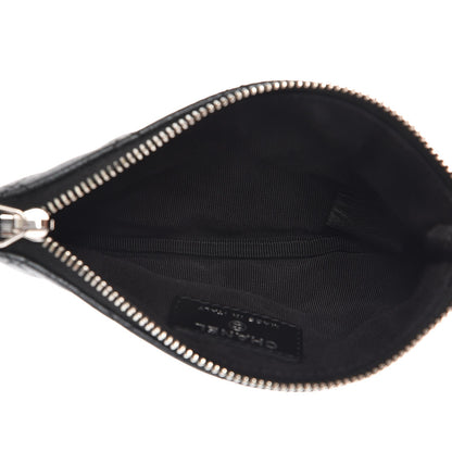 Chanel Metallic Goatskin Quilted Small Cosmetic Case Dark Grey 5 of 8