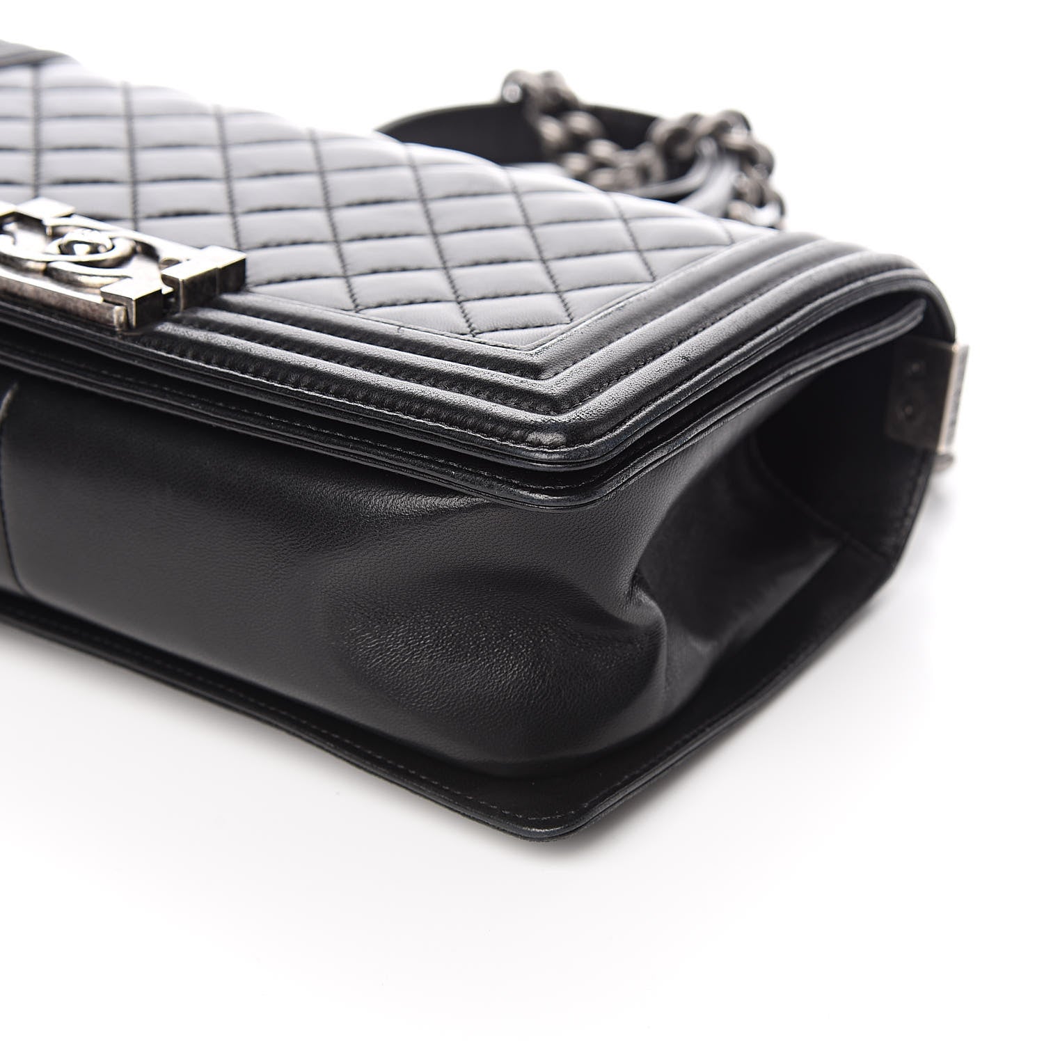 Chanel Lambskin Quilted Medium Boy Flap Black 12 of 13