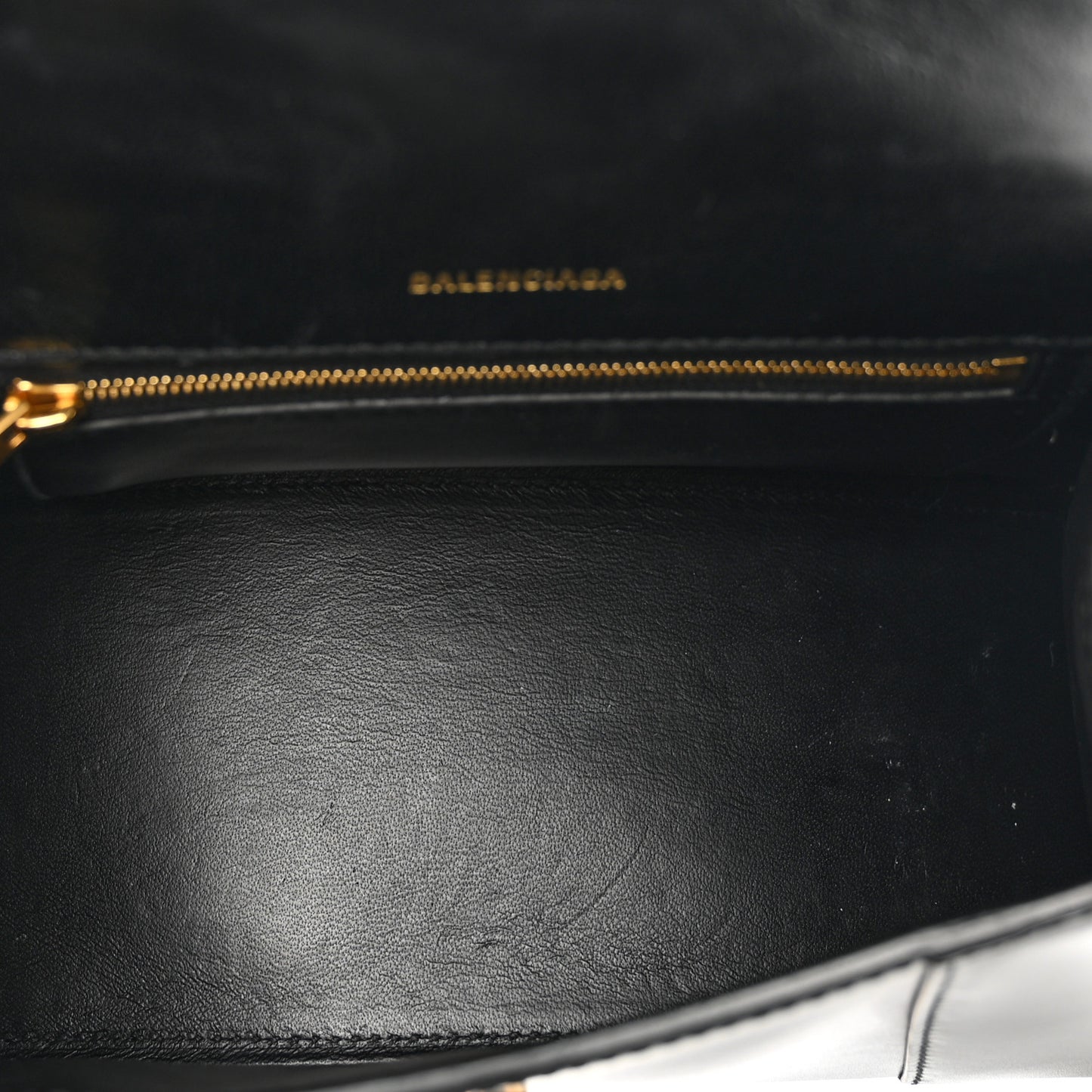 Shiny Box Calfskin Small Hourglass Top Handle Bag Black
