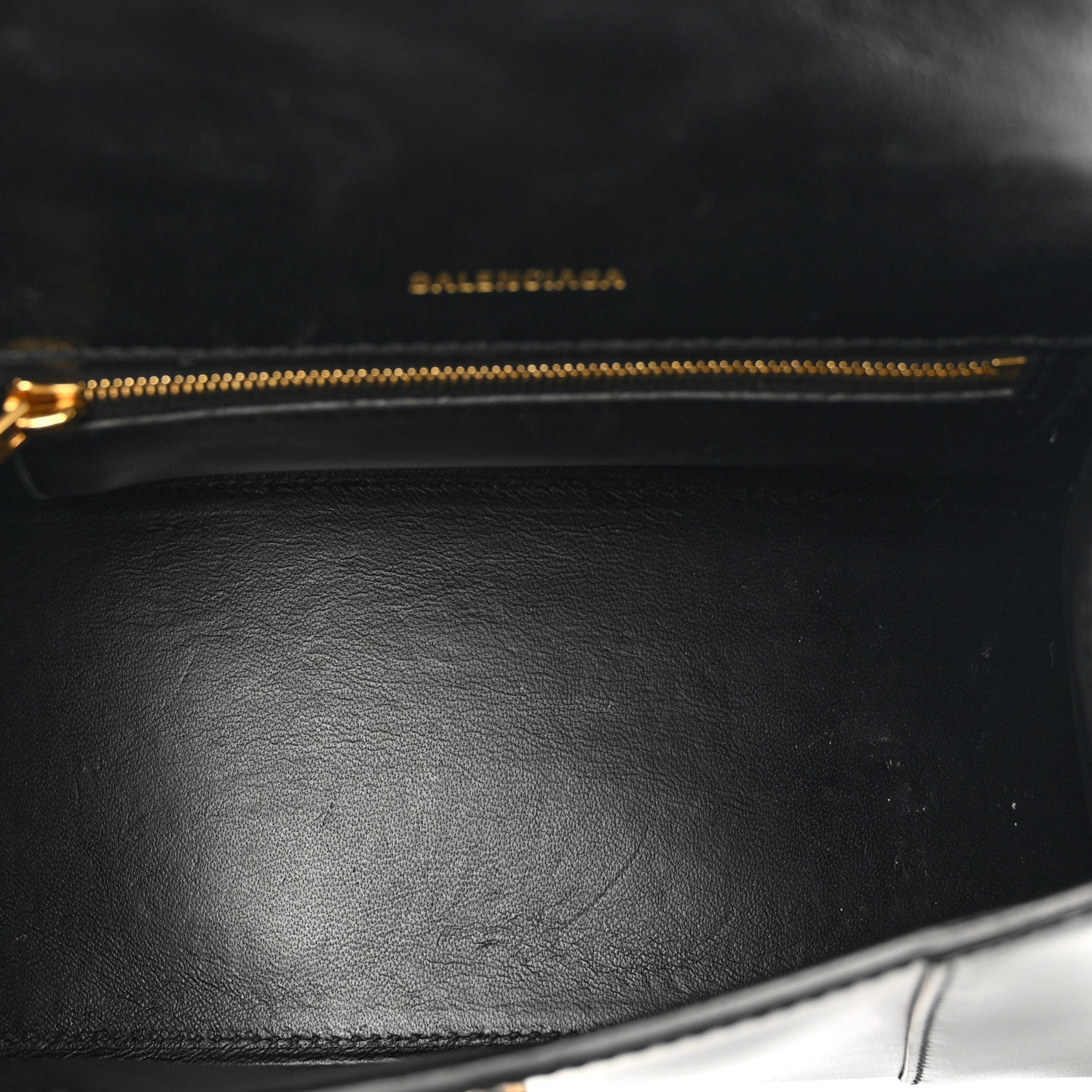 Balenciaga Shiny Box Calfskin Small Hourglass Top Handle Bag Black 6 of 9