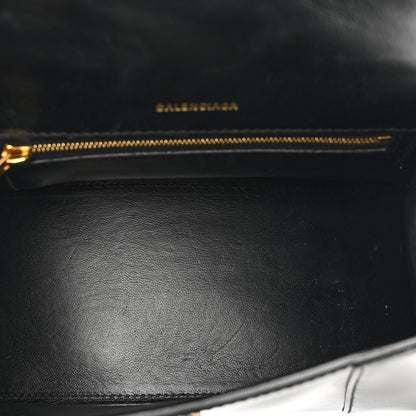Balenciaga Shiny Box Calfskin Small Hourglass Top Handle Bag Black 6 of 9