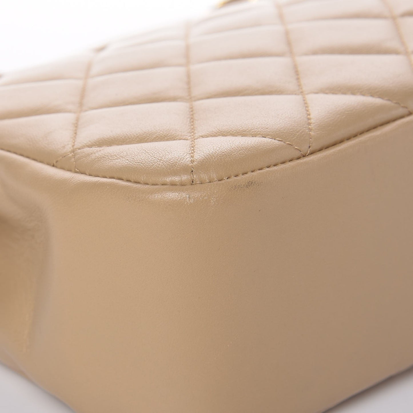 Lambskin Quilted Shoulder Bag Beige