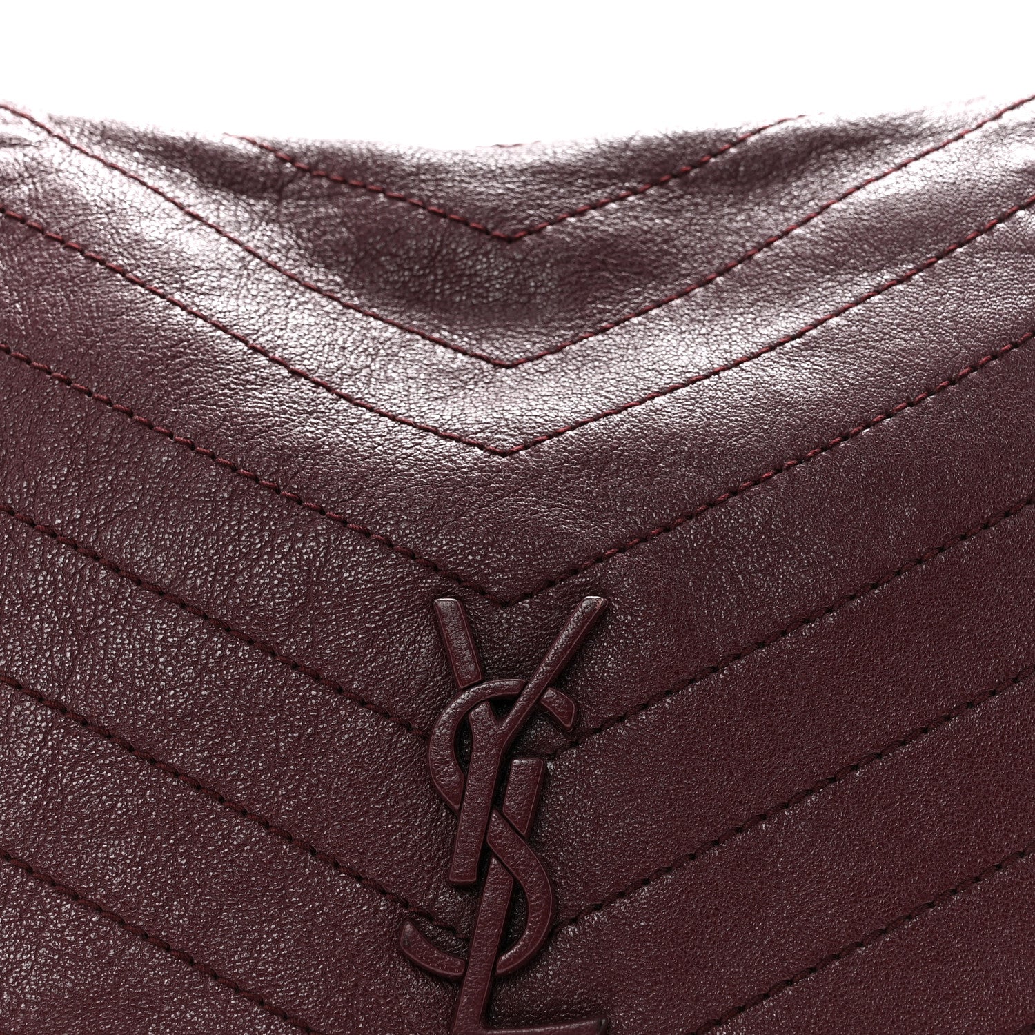 Saint Laurent Vintage Lambskin Chevron Monogram Medium Nolita  Amaranto 8 of 13