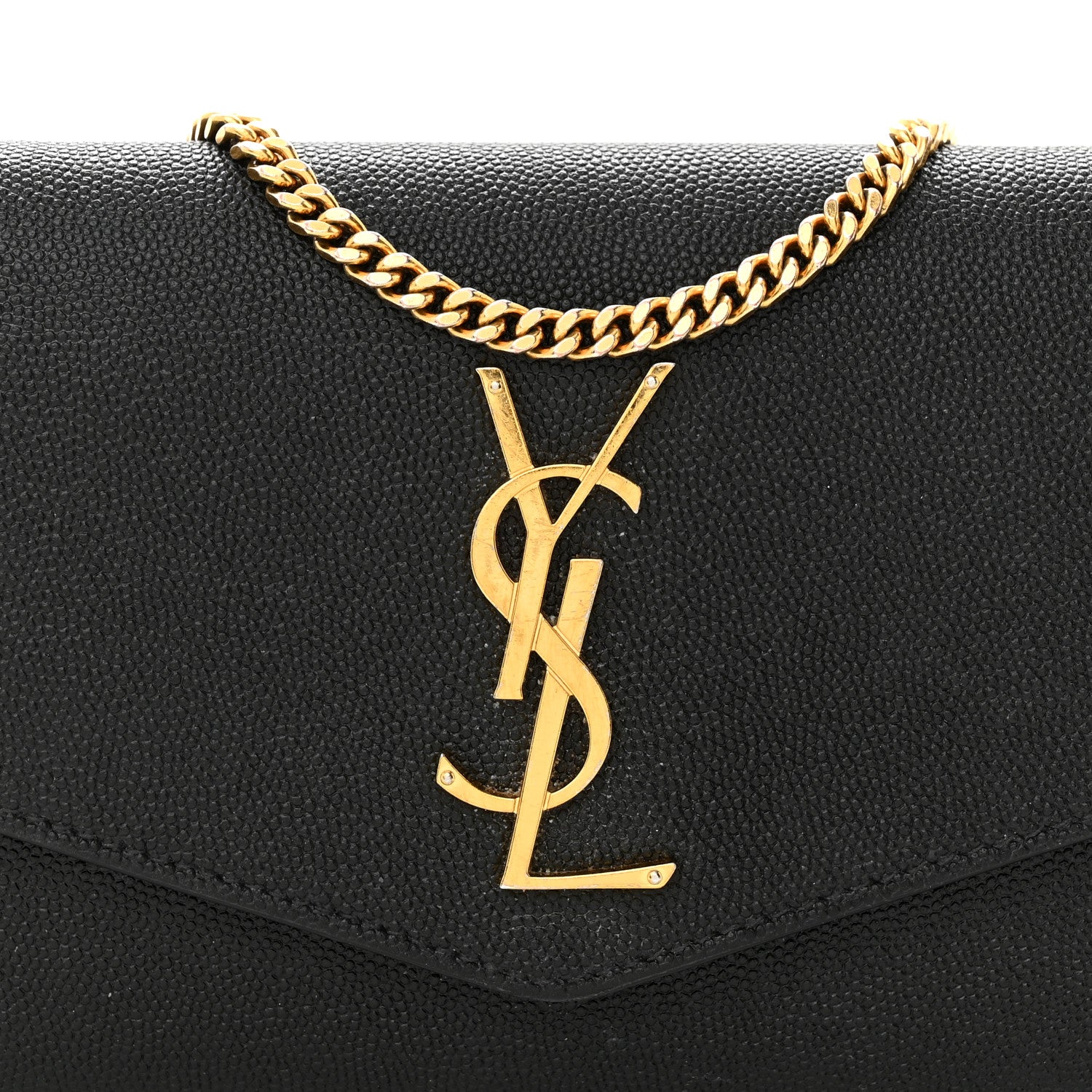 Saint Laurent Grain de Poudre Uptown Chain Wallet Black 8 of 12