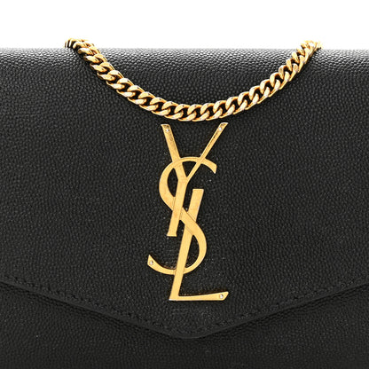 Saint Laurent Grain de Poudre Uptown Chain Wallet Black 8 of 12