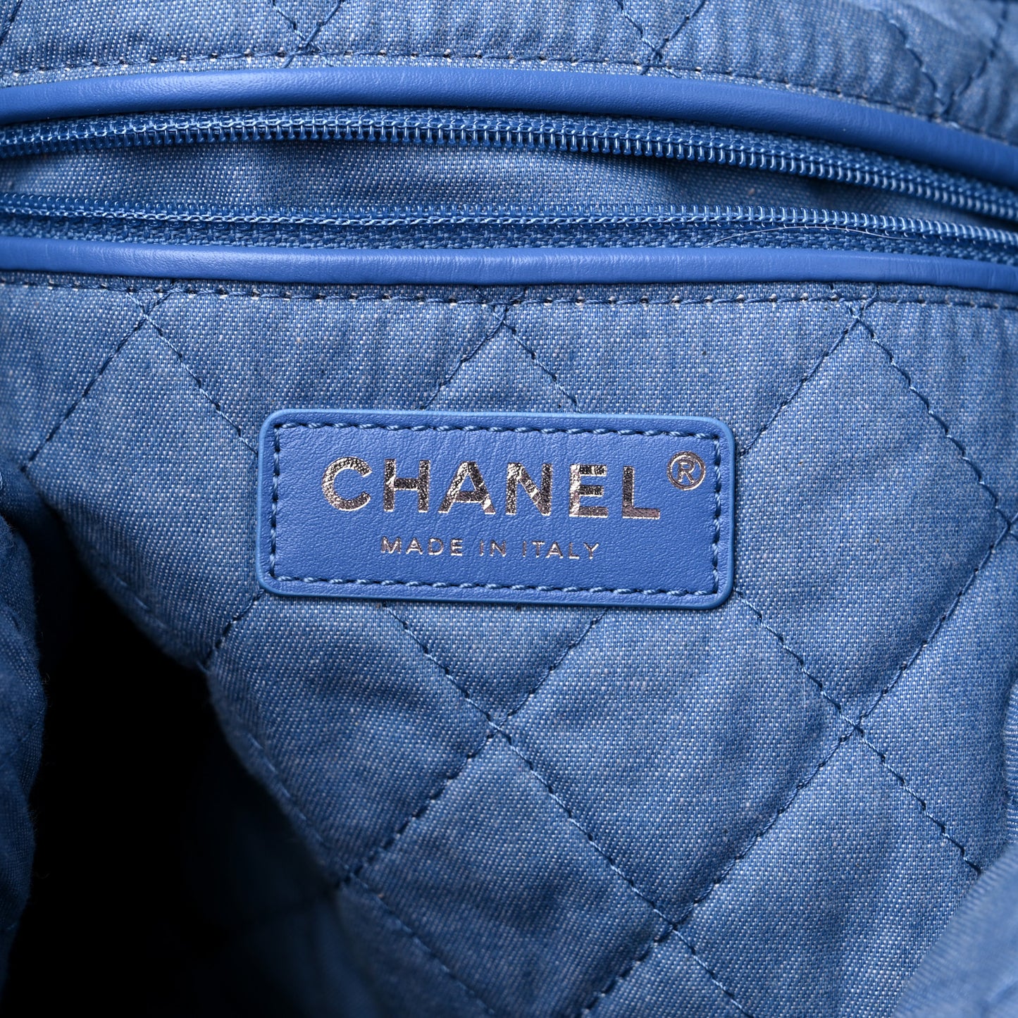 Denim Sequin Chanel 22 Blue