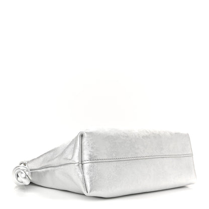 Loewe Metallic Moire Calfskin Mini Chain Flamenco Knot Silver 4 of 12