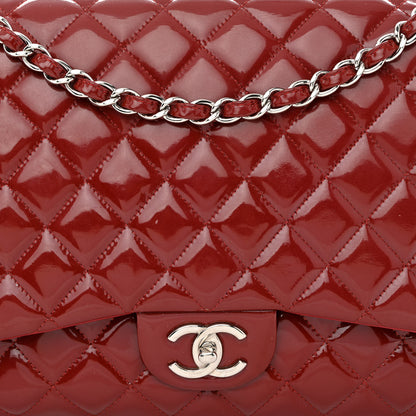 Chanel Patent Quilted Maxi Double Flap Red 8 of 16