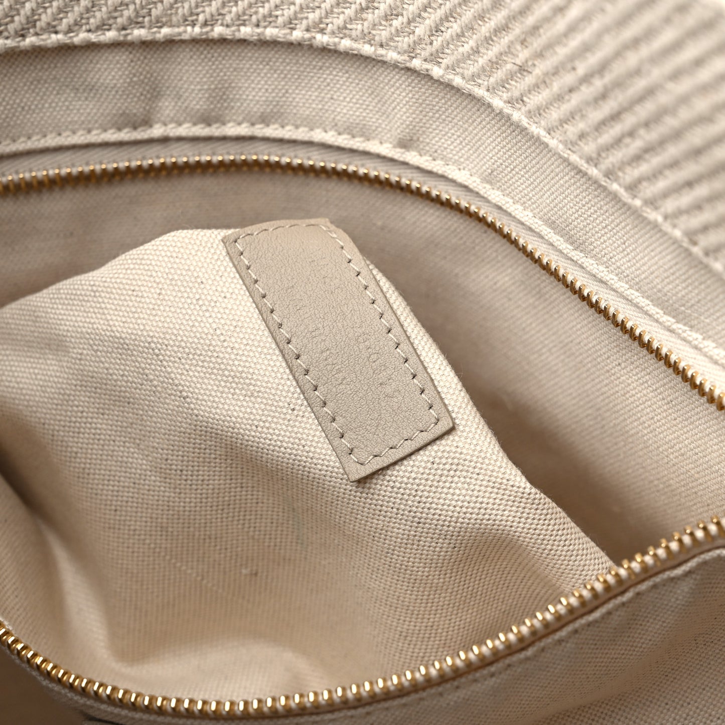 Linen Calfskin Rive Gauche Tote Beige Sea Salt