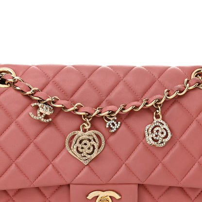 Chanel Lambskin Medium Valentine Charms Flap Pink 8 of 15
