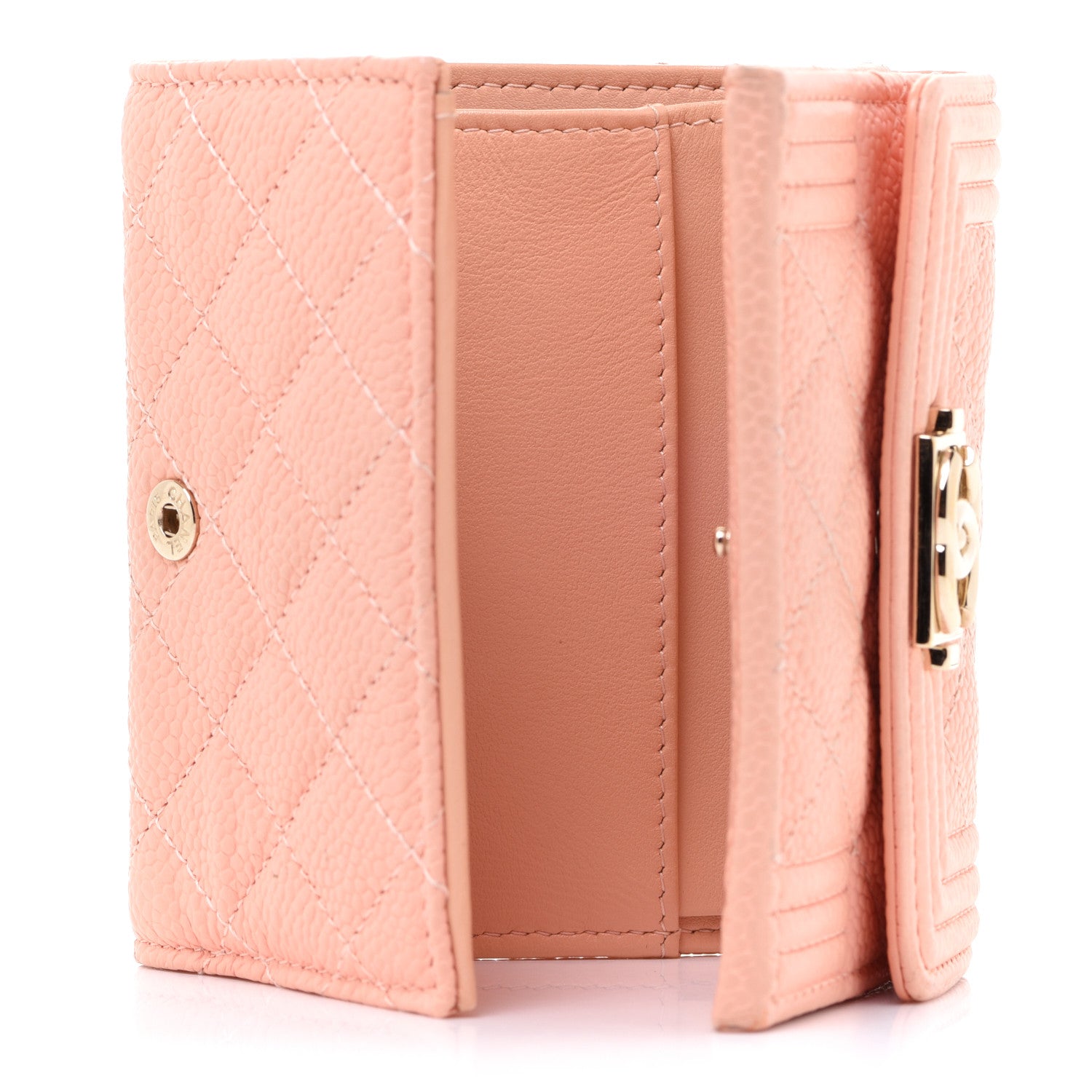 Chanel Caviar Quilted Small Boy Flap Wallet Light Pink 5 of 11