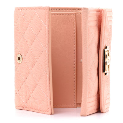 Chanel Caviar Quilted Small Boy Flap Wallet Light Pink 5 of 11