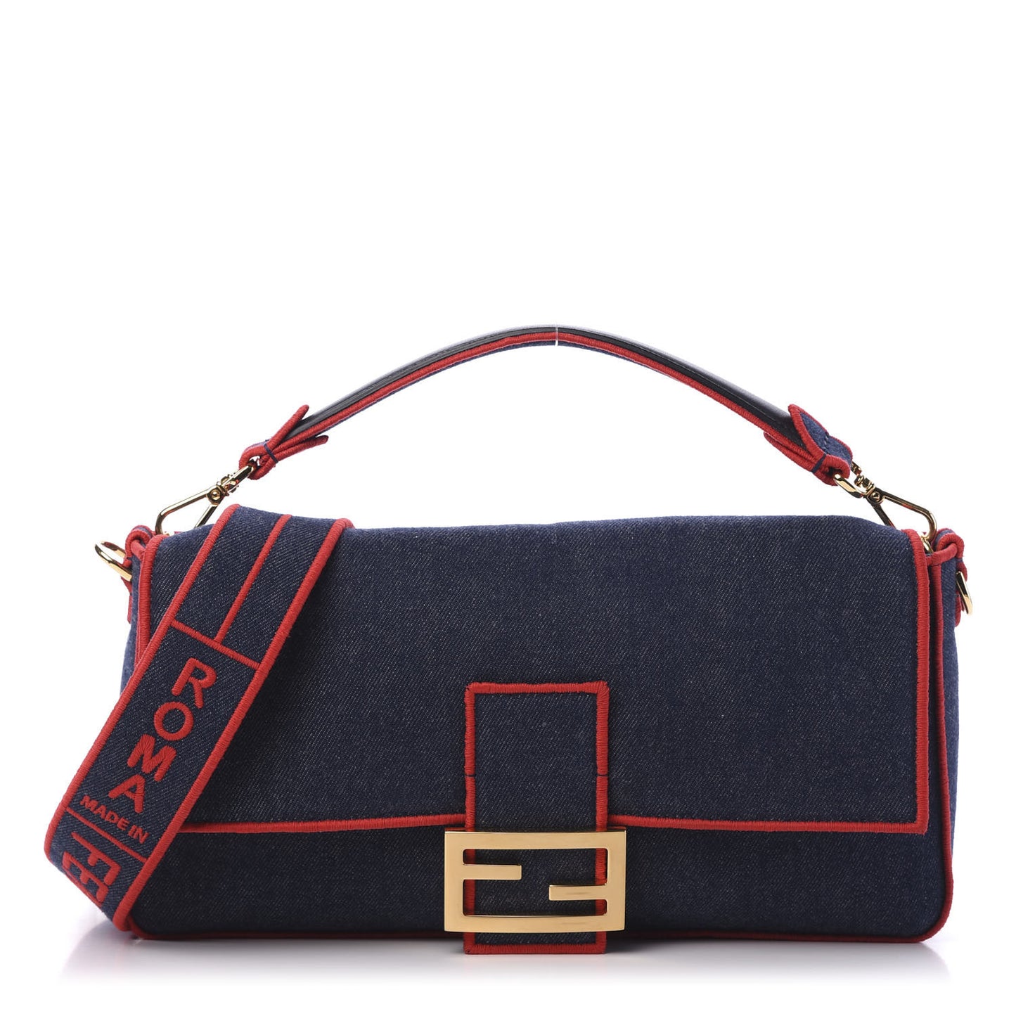 Denim Large Baguette Blue Rosso