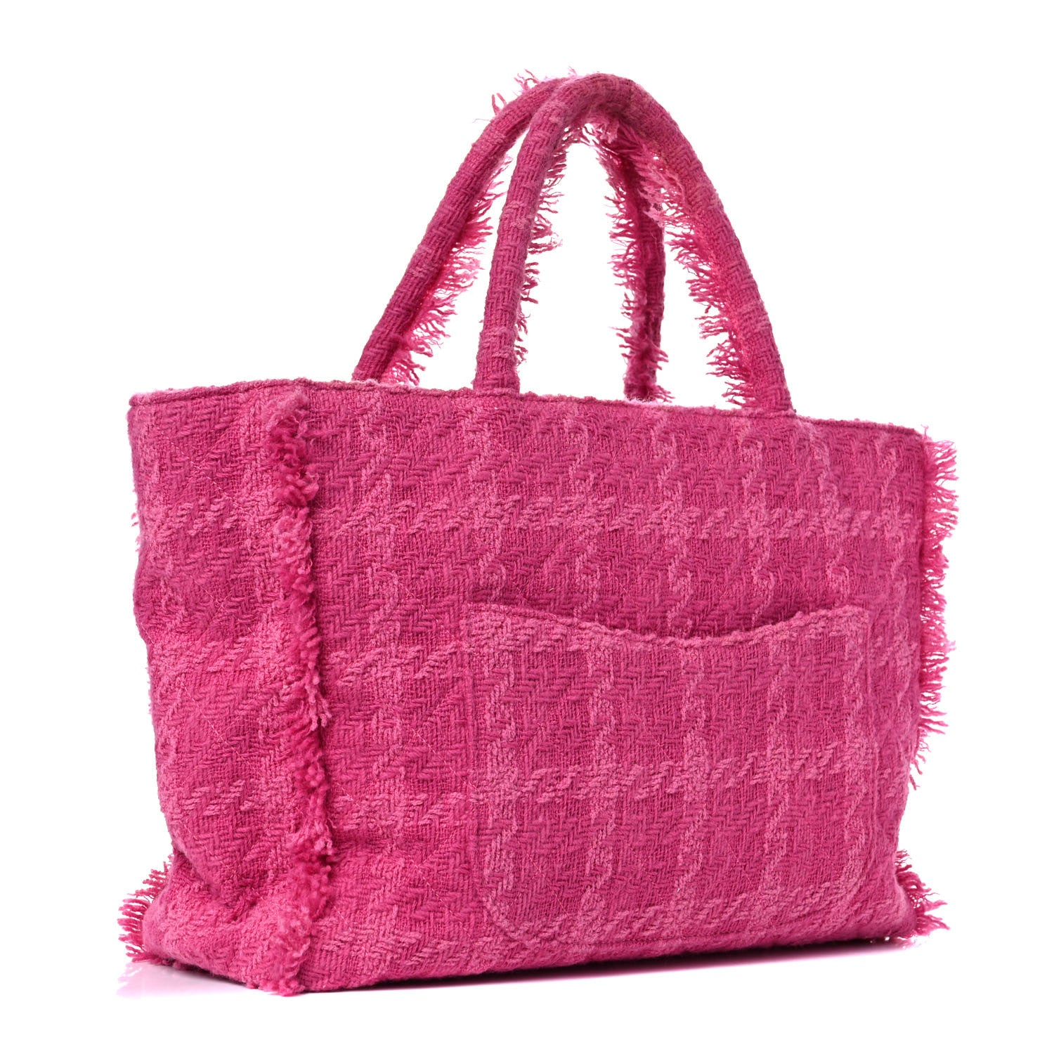 Chanel Wool Tweed Large Zipped Shopping Tote Pink 3 of 14