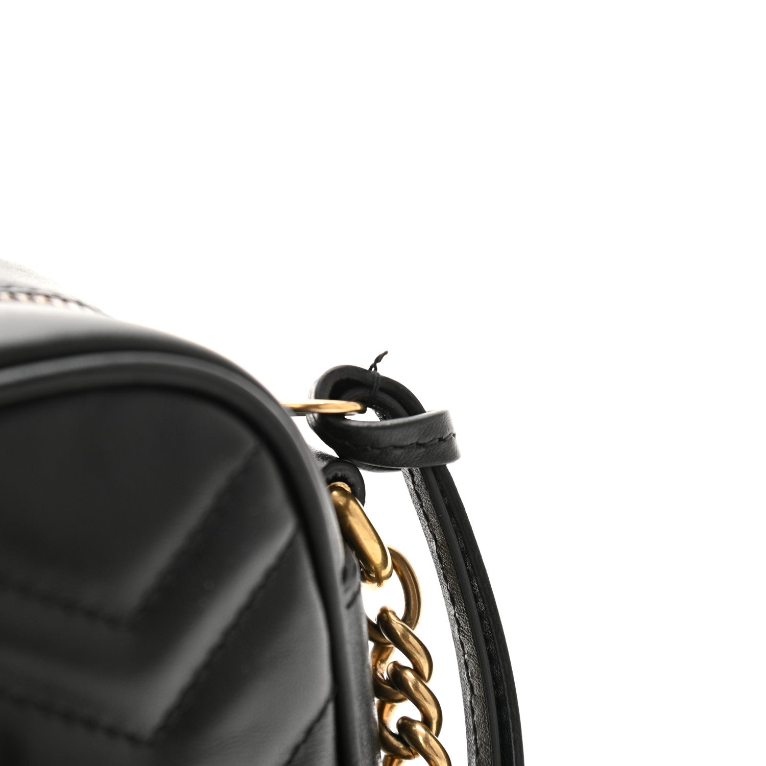 Gucci Calfskin Matelasse Mini GG Marmont Chain Shoulder Bag Black 14 of 15