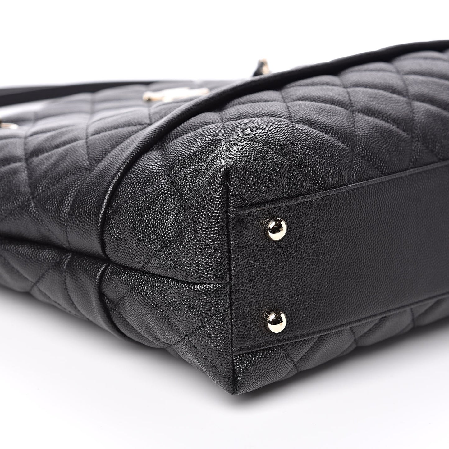 Caviar Quilted Rolled Up Tote Black