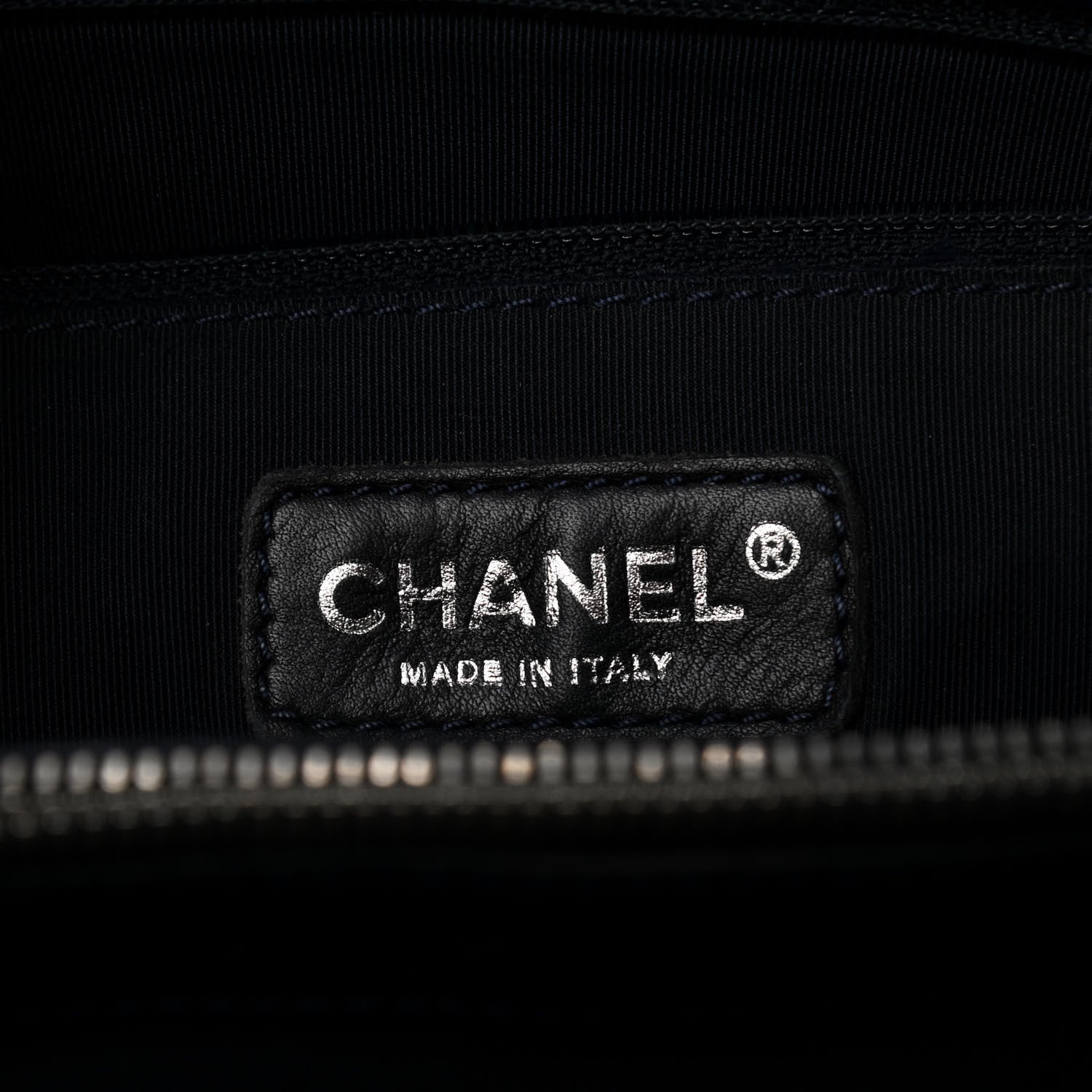 Chanel Caviar Quilted Grand Shopping Tote GST Navy Blue 6 of 10