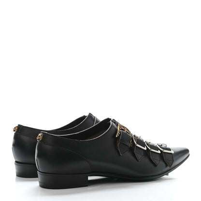 Gucci Cordovan Lux Mens Monk Strap Zip Loafers 10 Black 3 of 4
