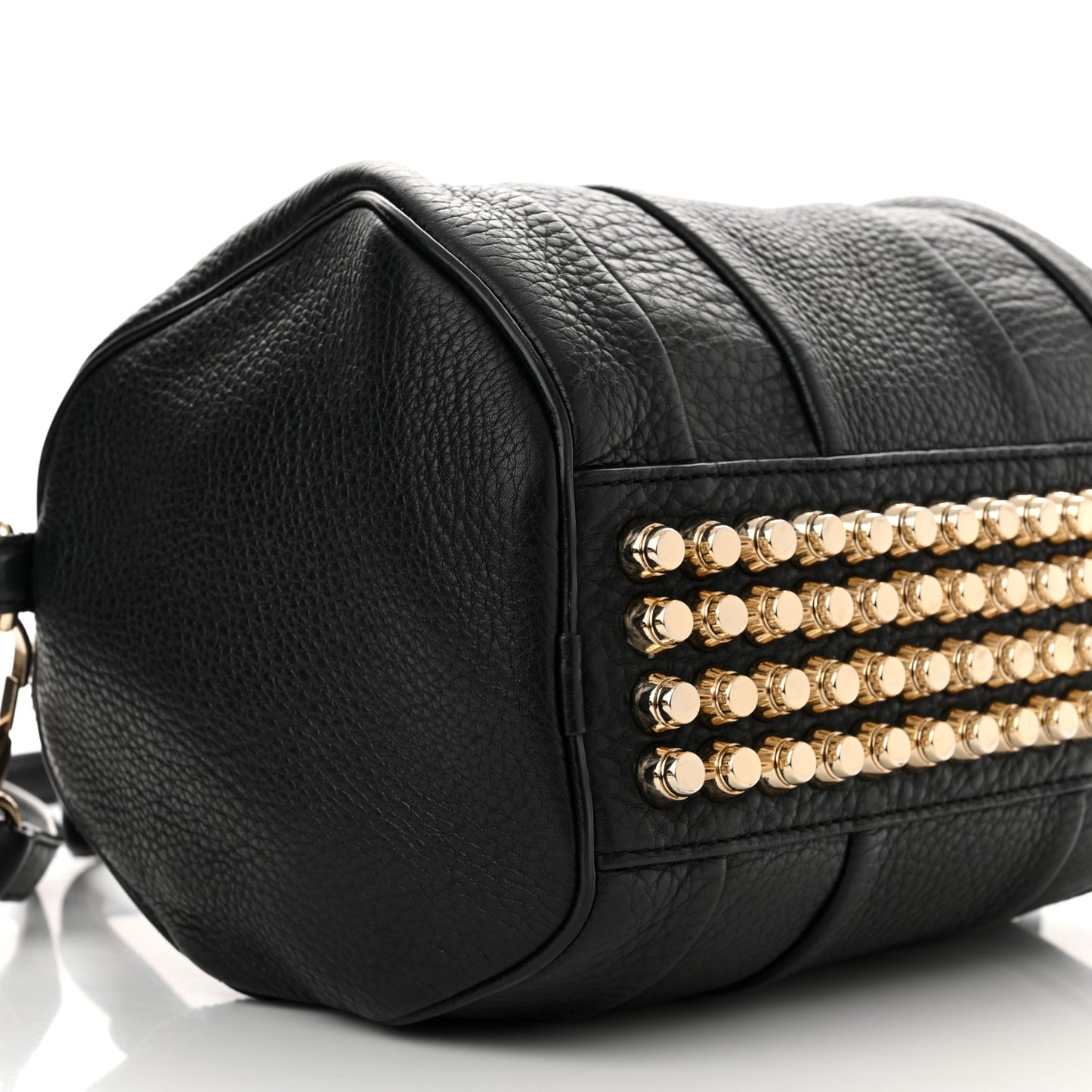 Pebbled Lambskin Mini Rockie Black Gold Hardware