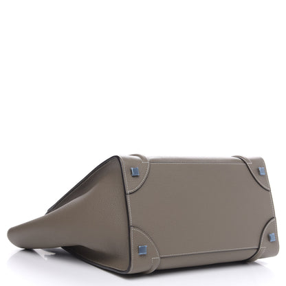 Celine Drummed Calfskin Mini Luggage Souris 4 of 11