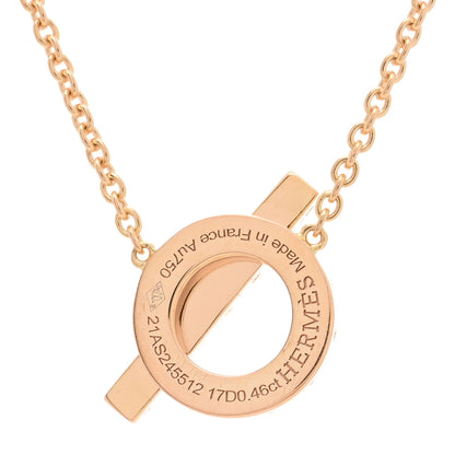 Hermes 18K Rose Gold Diamond Finesse Pendant Necklace 3 of 4