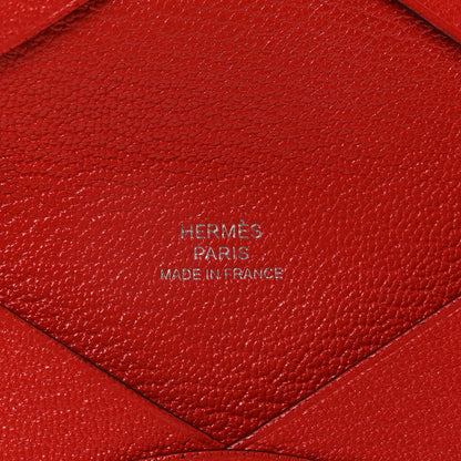 Hermes Chevre Mysore Calvi Card Case Rouge Tomate 6 of 7