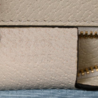 Gucci Textured Calfskin Bee Star Print Small Sylvie Shoulder Bag Mystic White 7 of 13